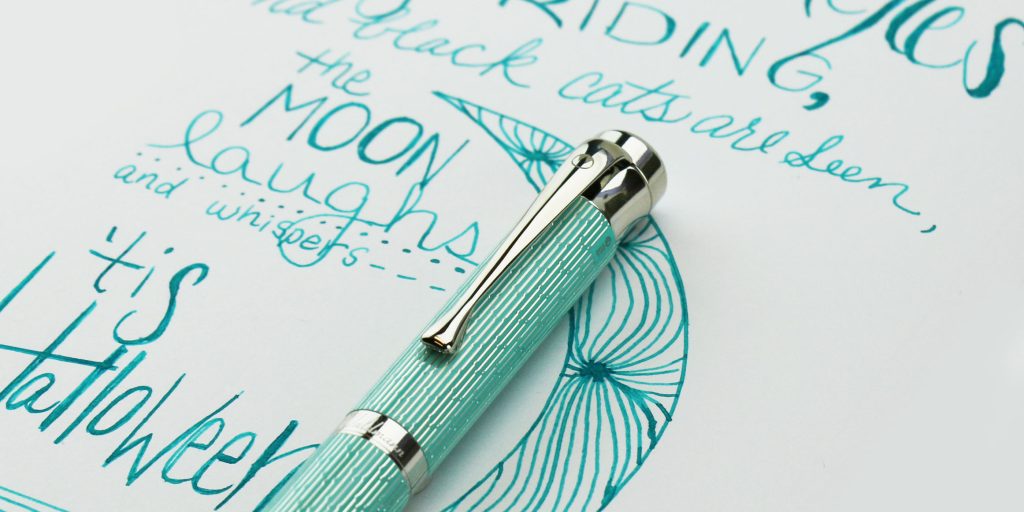 The Waldmann Imagination Tango fountain pen in Aquamarine is a stunningly witchy bit of perfection on Pen Chalet's 2025 Best Halloween Pens List