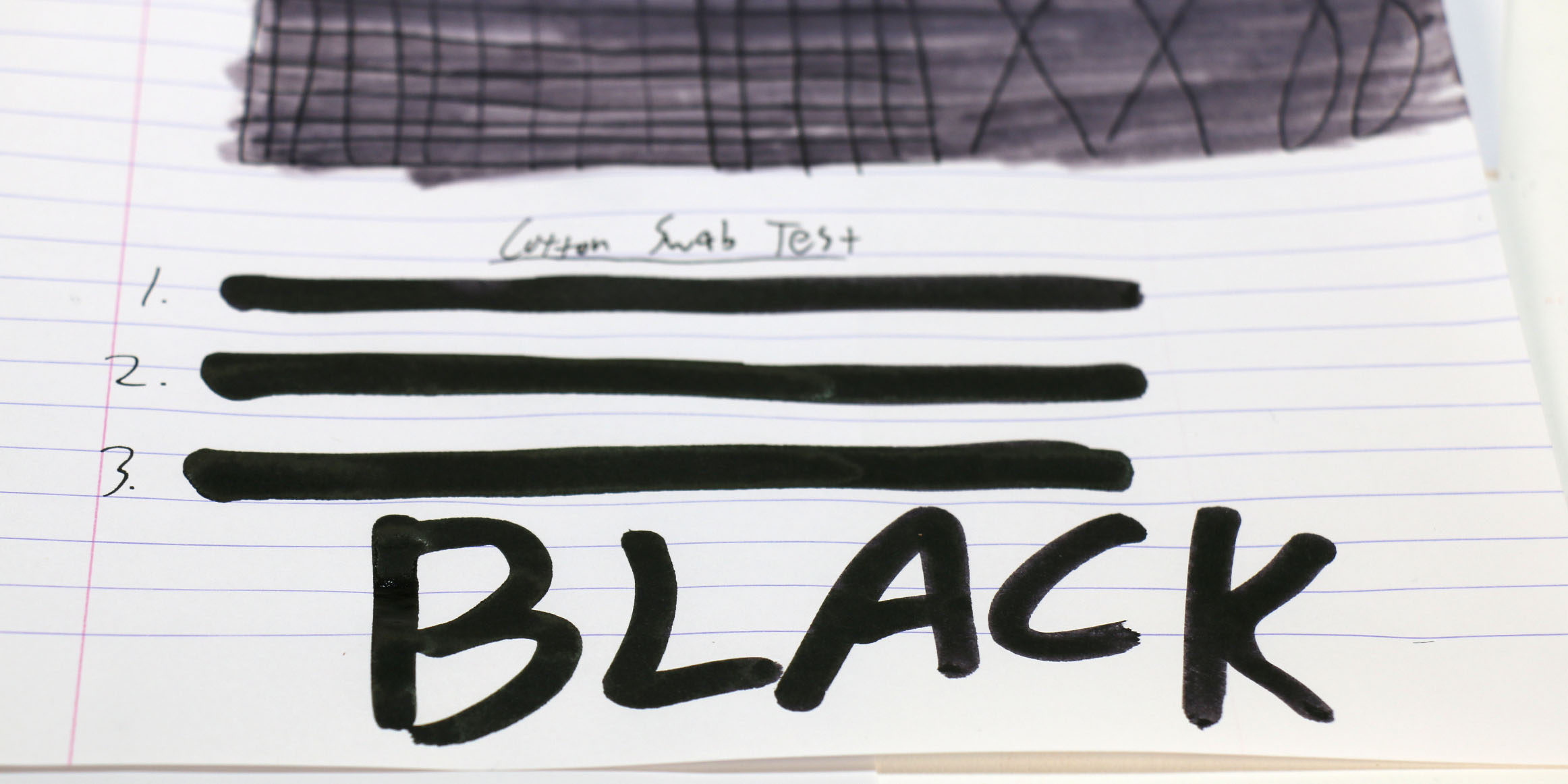 dominant industry base black ink review cotton swab test - Pen Chalet