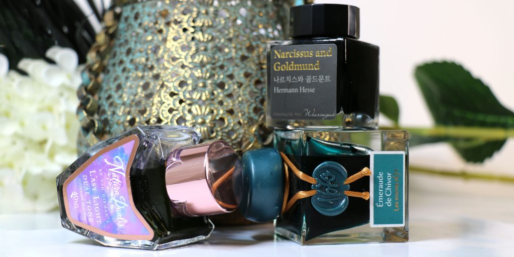 3 fountain pen inks in the Moonlit Whispers Collection in Pen Chalet's 2025 Halloween Top Pens and Inks List