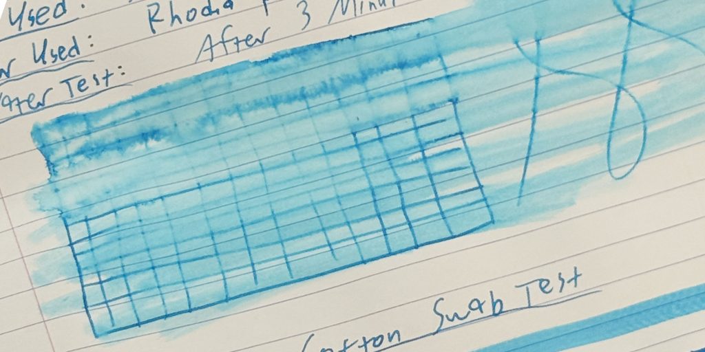 Pelikan 4001 Turquoise Ink Review Water Test results.