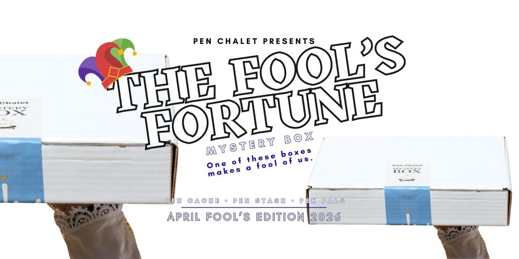 Pen Palette April Fool’s Day 2026 header graphic with paint palette fountain pen logo and text “A New Chapter Begins” for Pen Chalet blog announcement