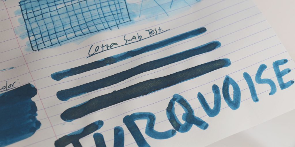 Private Reserve Crazy Train ink shown in cotton swab swatches. 