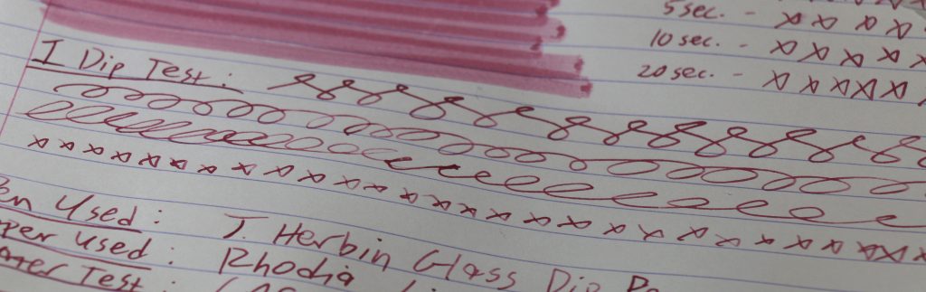 Keyno 014 Cherishment ink 1-dip test writing sample