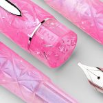 BENU Cocktail Hour Pink Lady fountain pen with pink translucent resin and sparkling cocktail-inspired accents.