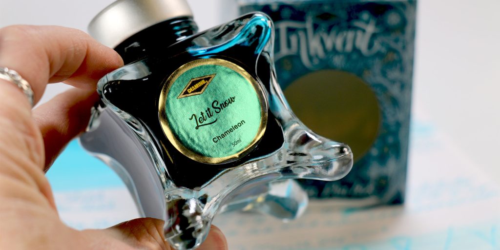 Diamine Teal Edition Let It Snow 50ml chameleon fountain pen ink bottle