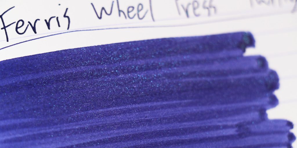 Ferris Wheel Press Twilight Symphony violet ink swatch with blue chameleon shimmer