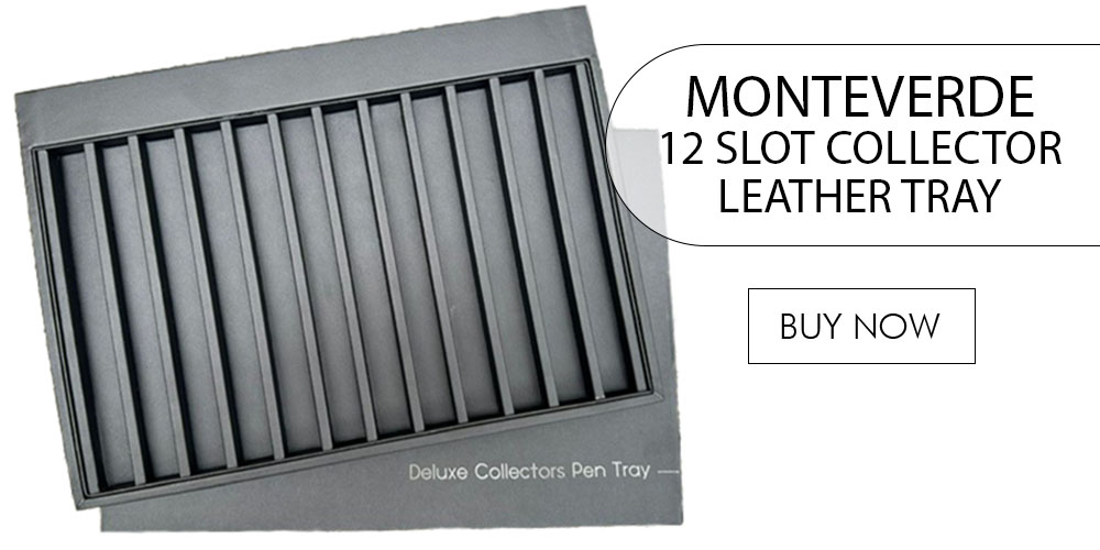 MONTEVERDE 12 SLOT COLLECTOR LEATHER TRAY BUY NOW Deluxe Collectors Pen Tray 