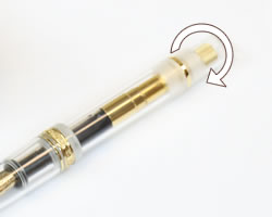 How to fill a piston fountain pen - turn knob
