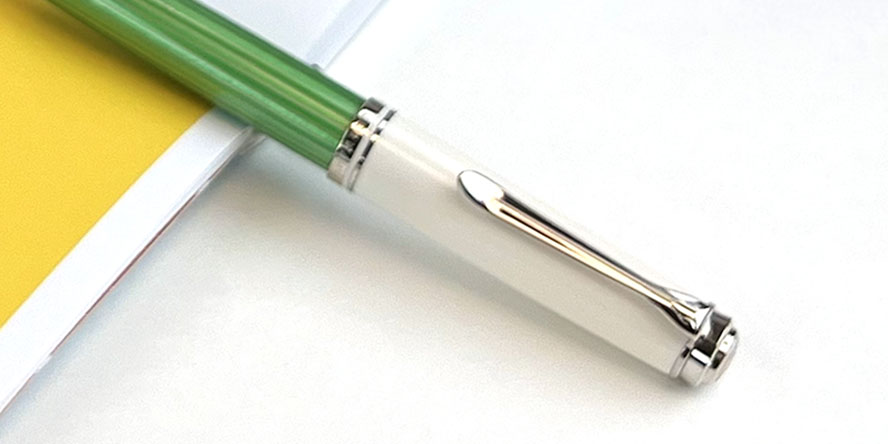 pelikan_m605_souveran_green_white_fountain_pen_cap