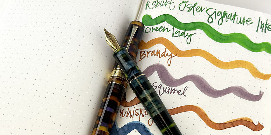 leonardo_mz_grande_mosaico_new_colors_april_2023_with_robert_oster_ink_swatches_in_endless_recorder_notebook