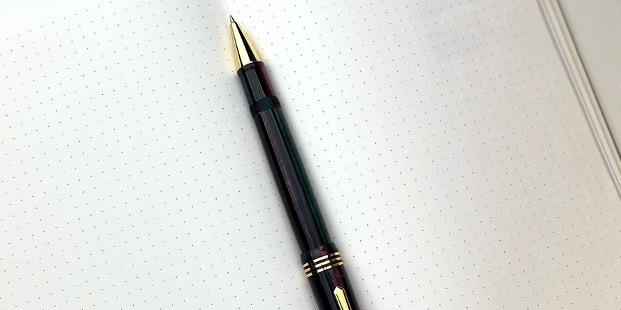 tibaldi_n60_with_18kt_gold_trim_rollerball_pens_uncapped