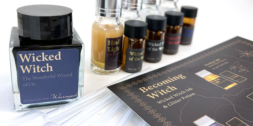 wearingeul_becoming_witch_set_of_glitter_potion_and_fountain_pen_ink_up_close