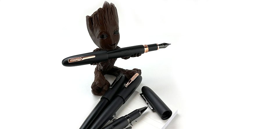 conklin_limited_edition_all_american_matte_black_rollerball_pens_with_groot