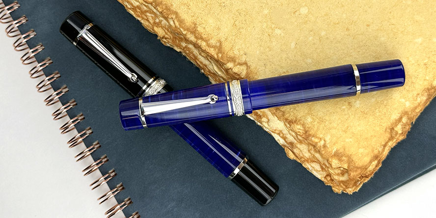 delta_exclusive_dolce_vita_lapis_lazuli_fountain_pens_both_capped