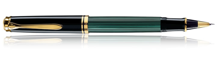 Pelikan Souveran 800 Collection Rollerball Pens in Black / Green