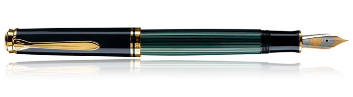 Pelikan Souveran 400 Collection Fountain Pens in Black / Green