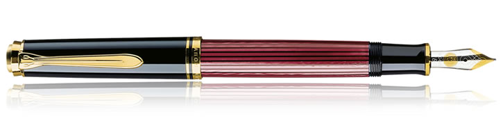 Pelikan Souveran 400 Collection Fountain Pens in Black / Red