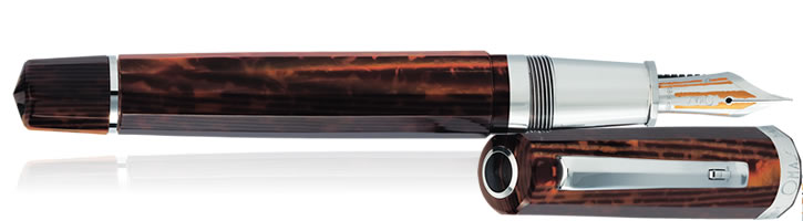 Omas Arte Italiana Paragon (Piston-Fill) Fountain Pens in Arco / Ruthenium