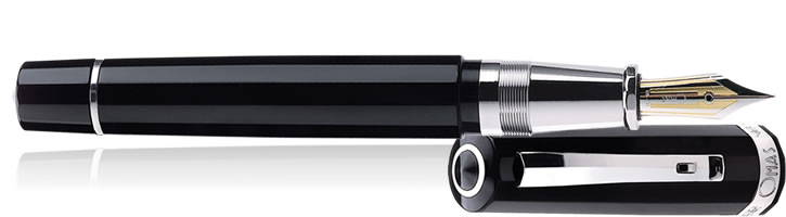 Omas Arte Italiana Paragon (Piston-Fill) Fountain Pens in Black / Ruthenium