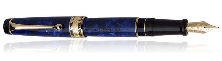 Blue / Gold Aurora Optima Auroloide Collection Fountain Pens