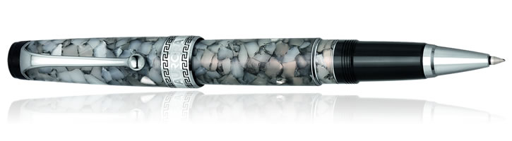 Aurora Optima Auroloide Collection Rollerball Pens in Nero Perla / Chrome