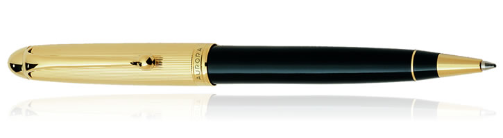 Aurora 88 Gold Plated Collection Ballpoint Pens in Black / Gold Plated Cap