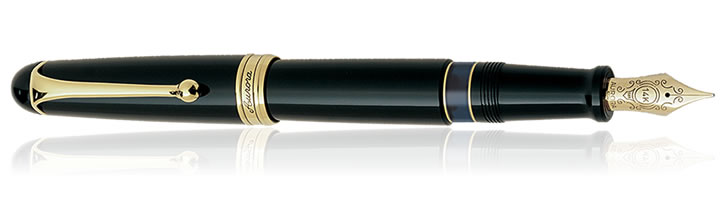 Aurora 88 Gold Plated Collection Fountain Pens in Black / Large