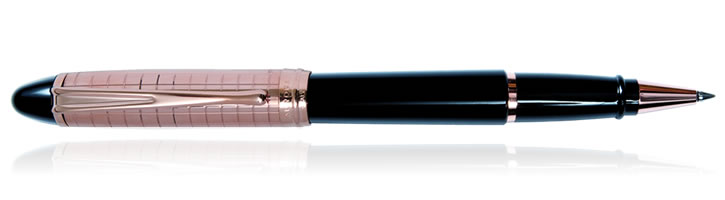 Black / Rose Gold Cap Aurora Ipsilon Quadra Collection Rollerball Pens
