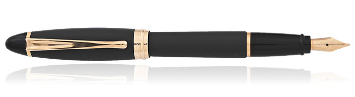 Aurora Ipsilon Satin Collection Fountain Pens in Black Rose Gold