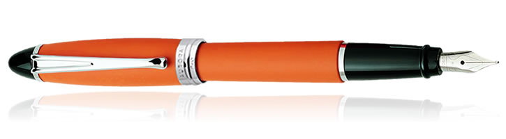 Aurora Ipsilon Satin Collection Fountain Pens in Orange