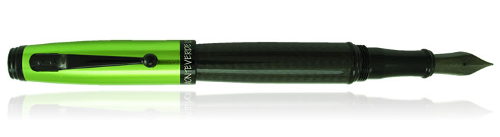 Monteverde Invincia Series Fountain Pens in Lime Green Carbon Fiber