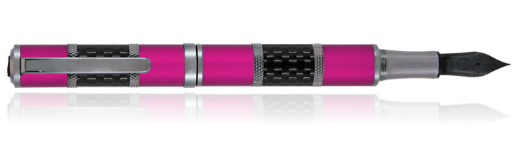 Monteverde Regatta Series Fountain Pens in Fuchsia Carbon
