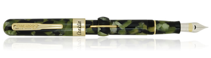 Conklin Mark Twain Crescent Filler Series Fountain Pens in Vintage Green