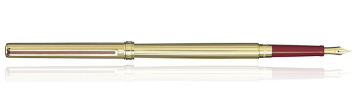 Sailor Chalana Collection Fountain Pens in Stripe Gold / Maroon