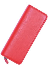 Taccia Dual-pen Leather Pouch Pen Carrying Cases in Sea Coral