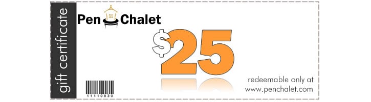 Pen Chalet "Pen Cash" Gift Certificate Fountain Pens