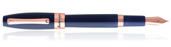 Montegrappa Fortuna Fountain Pens in Blue Rose Gold