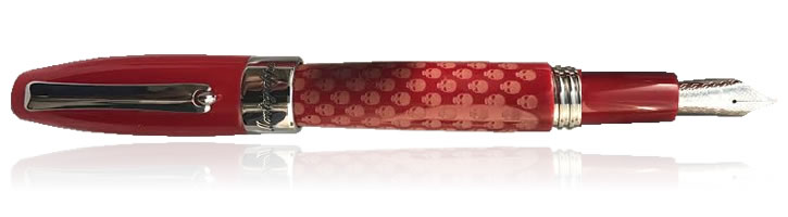Montegrappa Fortuna Fountain Pens in Red Skull