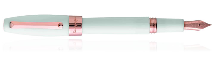 Montegrappa Fortuna Fountain Pens in White Rose Gold