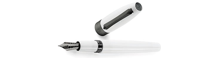 Montegrappa Fortuna Fountain Pens in White Ruthenium
