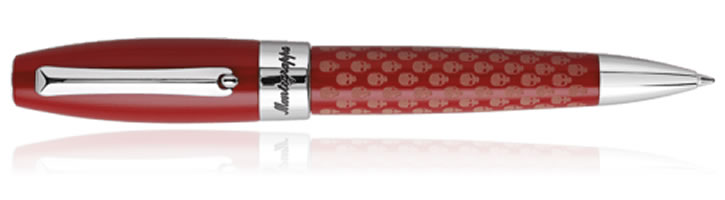 Montegrappa Fortuna Ballpoint Pens in Red Skull