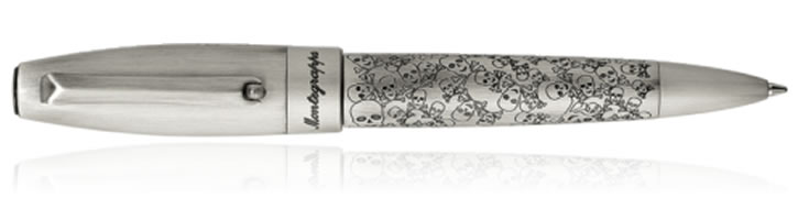 Montegrappa Fortuna Ballpoint Pens in Silver Skull