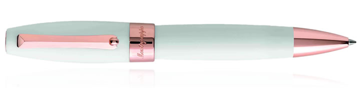 Montegrappa Fortuna Ballpoint Pens in White Rose Gold