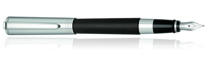 Aurora Tu Fountain Pens in Black Satin / Chrome Cap