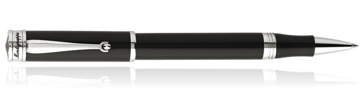 Montegrappa Ducale Rollerball Pens in Palladium / Black