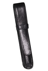 Black Aston Leather Single Pen Carrying Cases