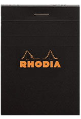 Rhodia Top Staplebound Memo & Notebooks in 3-3/8 X 4-3/4 Black/Dot Grid