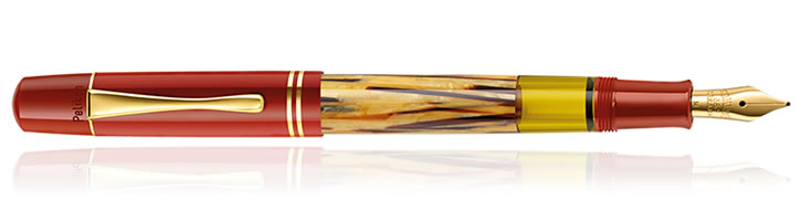 New Pelikan Tortoise Shell Red Fountain Pen