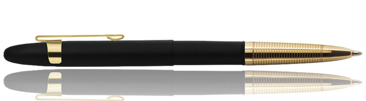 Matte Black / Gold Grip and Clip Fisher Space Pen Bullet Ballpoint Pens