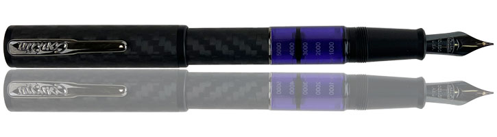 Purple Carbon Conklin Word Gauge Fountain Pens